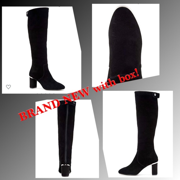 Alfani Nessii Black Suede Leather Dress Boots - Picture 7 of 8